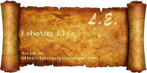 Lehotay Eliz névjegykártya